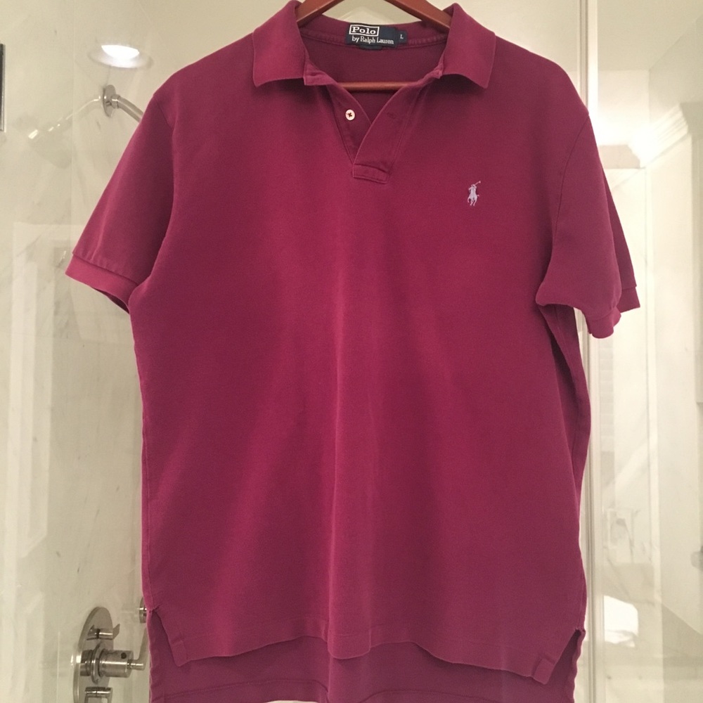 Large RL Polo in wine/burgundy color